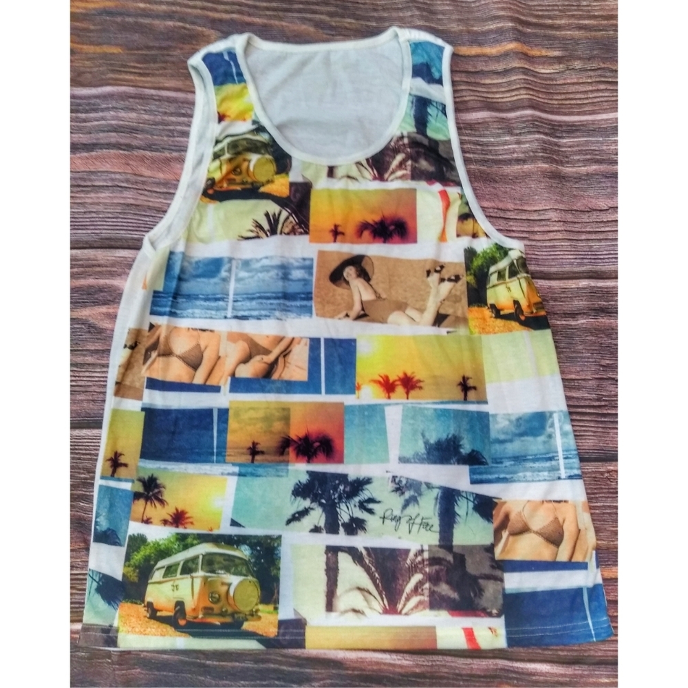 Beach theme VW bug Tank top women's
